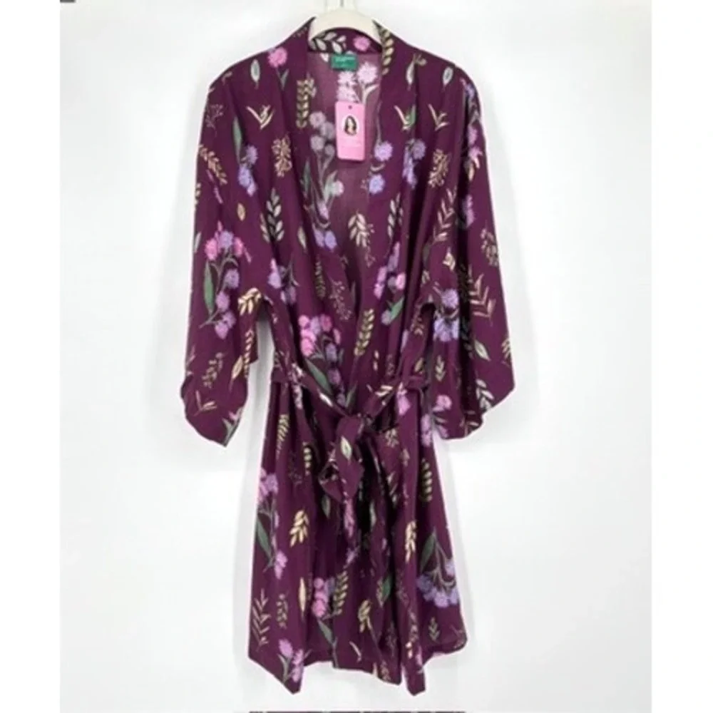 Uncommon Goods Juliet Meeks Birth Month Flower Robe Purple Aster‎ September XS/S